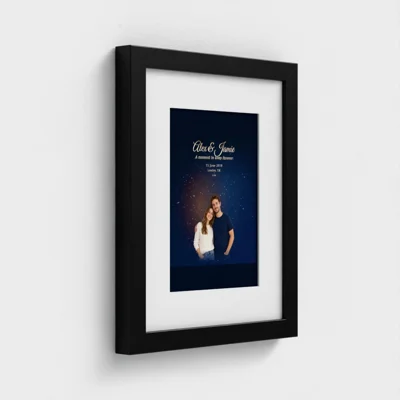 Framed print with an example personalised OurStars design